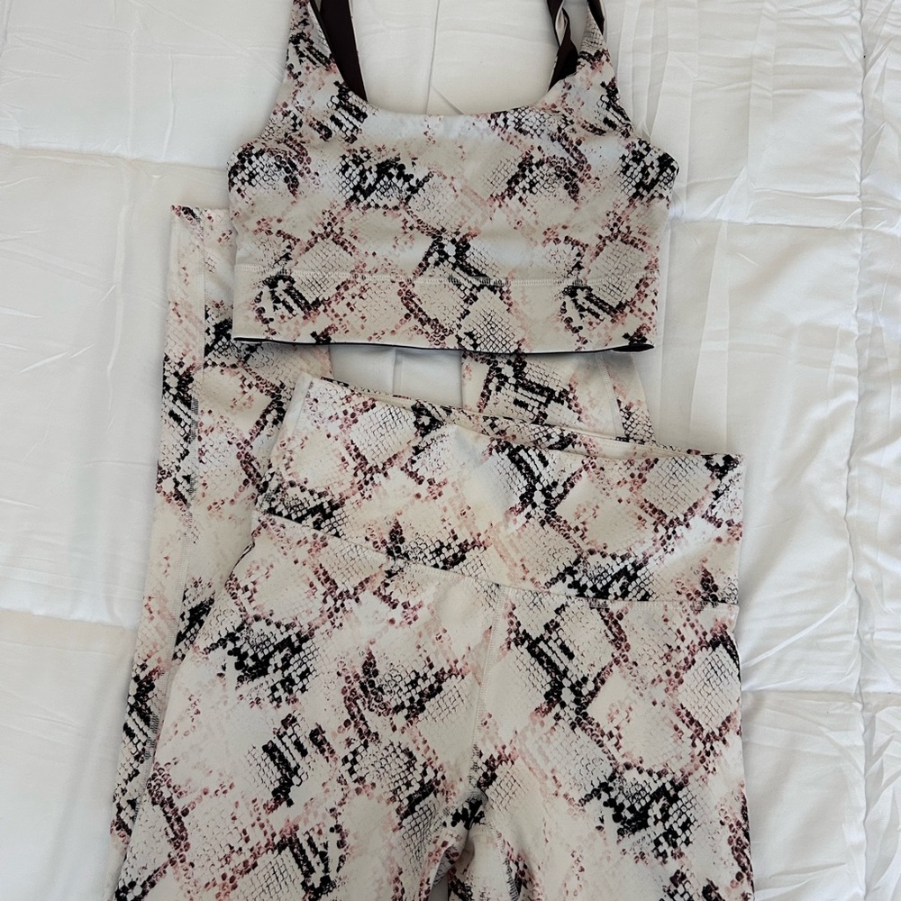 Fabletics Snakeskin Print Activewear Set